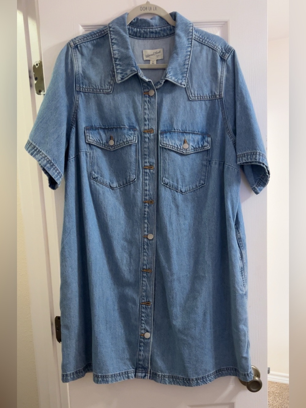 Universal Thread Light Blue Denim Midi Shirt Dress